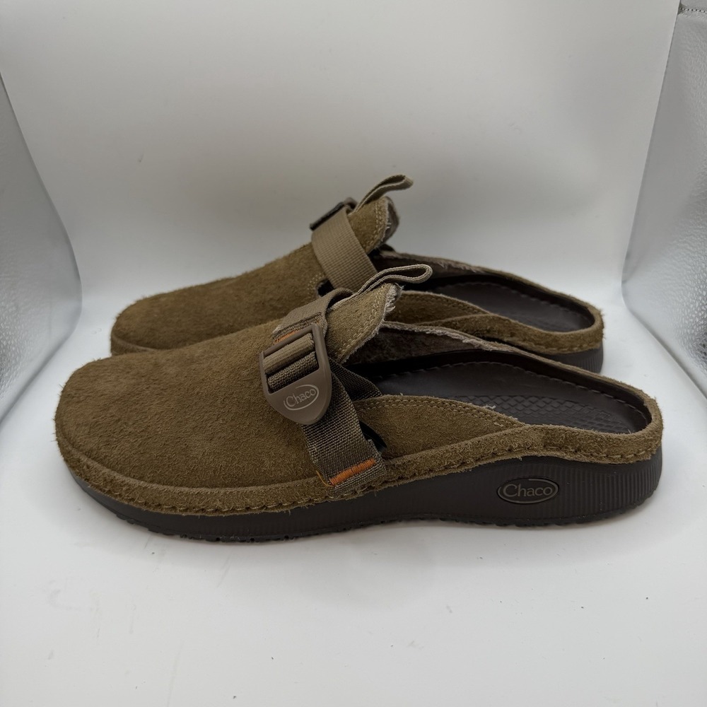 Chaco Paonia Clog Teak Brown Suede Wool Blend Lining Mules Womens 11 JCH108936